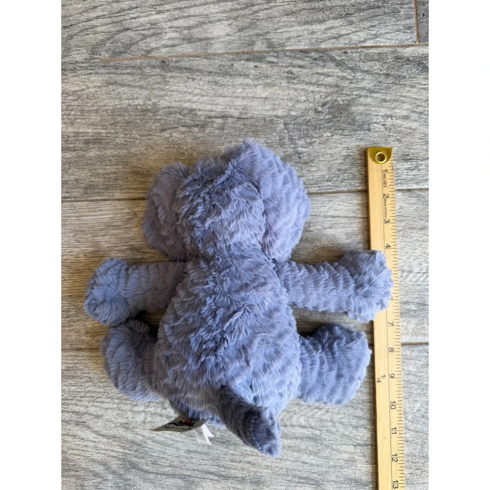 Jellycat London Fuddlewuddle Elephant Plush Stuffed Animal Blue Textured Retired